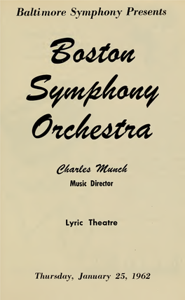 Boston Symphony Orchestra Concert Programs, Season 81, 1961-1962