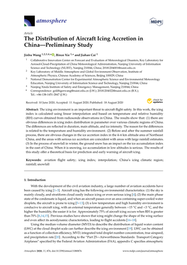 The Distribution of Aircraft Icing Accretion in China—Preliminary Study