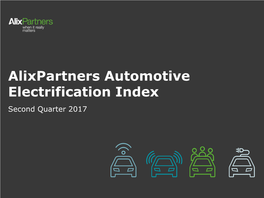 Alixpartners Automotive Electrification Index Second Quarter 2017 ALIXPARTNERS AUTOMOTIVE ELECTRIFICATION INDEX Alixpartners Automotive Electrification Index E-Range