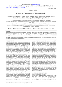 Chemical Constituents of Rheum Ribes L