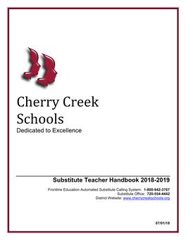 Substitute Teacher Handbook for 2018-2019 School Year.Pdf