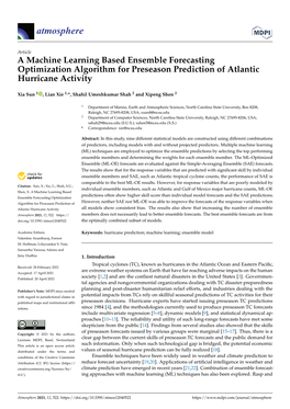 A Machine Learning Based Ensemble Forecasting Optimization Algorithm for Preseason Prediction of Atlantic Hurricane Activity