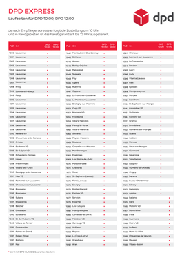 DPD EXPRESS Laufzeiten Für DPD 10:00, DPD 12:00