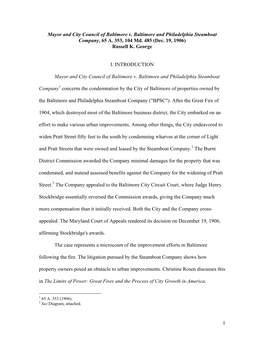 Mayor and City Council of Baltimore V. Baltimore and Philadelphia Steamboat Company, 65 A. 353, 104 Md. 485 (Dec