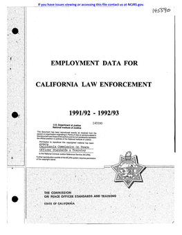 Employment Data for California Law Enforcement 1991/92