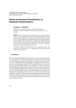 Orbital and Physical Characteristics of Extrasolar Planets Systems