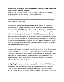 Predicting the Health Impact of Dietary Polyphenols Using a Network Medicine Framework Italo F