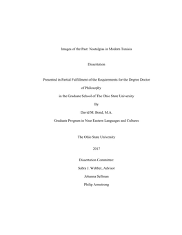 Nostalgias in Modern Tunisia Dissertation