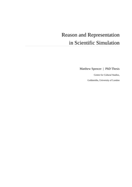 Reason and Representation in Scientific Simulation