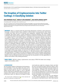 The Irruption of Cryptocurrencies Into Twitter Cashtags: a Classifying Solution