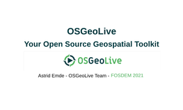 Osgeolive Your Open Source Geospatial Toolkit