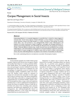Corpse Management in Social Insects