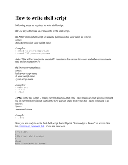 How to Write Shell Script