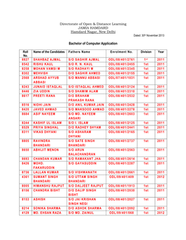 Updated List of Degree Students November 2013