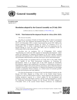 General Assembly 5 August 2016