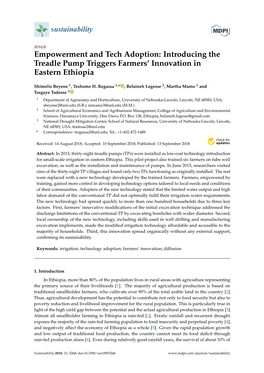 Introducing the Treadle Pump Triggers Farmers' Innovation In