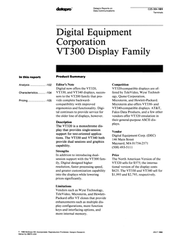 Digital Equipment Corporation VT300 Display Family