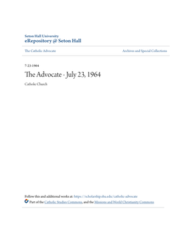 The Advocate - July 23, 1964 Catholic Church