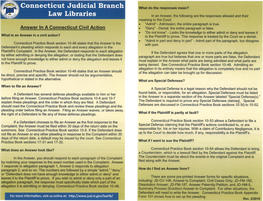 Answer in a Connecticut Civil Action • 