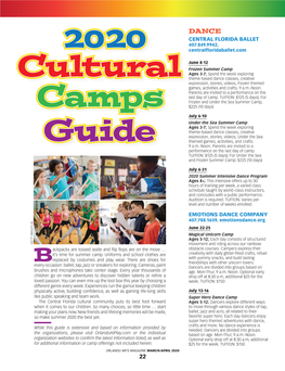 2020 Cultural Camps Guide COURTESY CENTRAL FLORIDA VOCAL ARTS