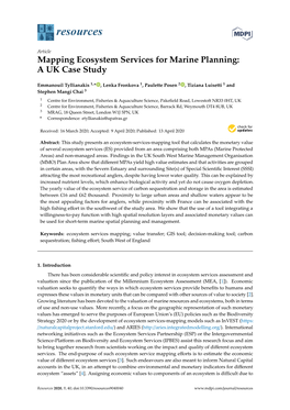 Mapping Ecosystem Services for Marine Planning: a UK Case Study