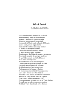 Libro I, Canto I