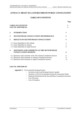 Annex C3: Draft Esa and Record of Public Consultation