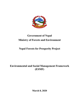 Government of Nepal Ministry of Forests and Environment Nepal