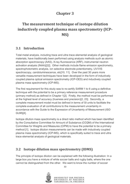 Chapter 3 the Measurement Technique of Isotope Dilution