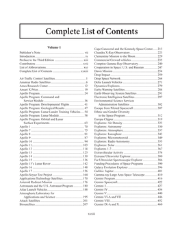 Complete List of Contents