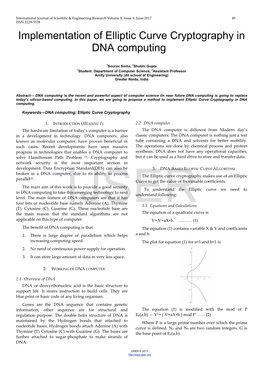 Implementation of Elliptic Curve Cryptography in DNA Computing