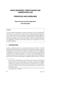 Price Squeezes, Foreclosure, and Competition