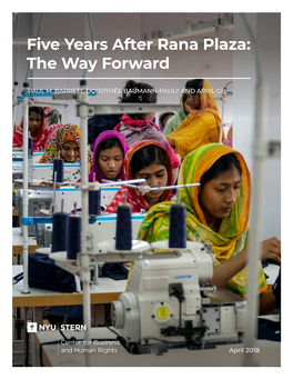 Five Years After Rana Plaza: the Way Forward