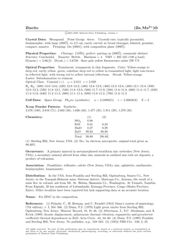Zincite (Zn, Mn2+)O