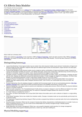 CA Erwin Data Modeler