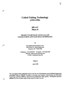 Coiled-Tubing Technology (1995-1998)