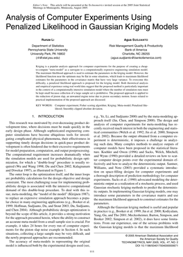 Analysis of Computer Experiments Using Penalized Likelihood in Gaussian Kriging Models