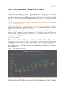 Written Evidence Submitted by Transport for West Midlands Introduction the Use of Public Transport and the Way That People Choos