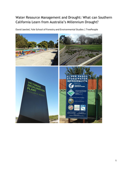 Water Resource Management and Drought: What Can Southern California Learn from Australia's Millennium Drought?