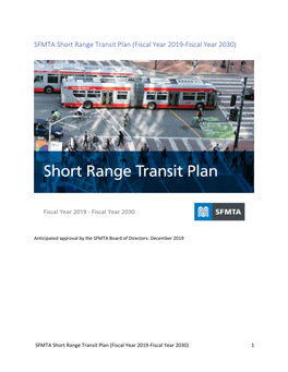 SFMTA Short Range Transit Plan (Fiscal Year 2019-Fiscal Year 2030)