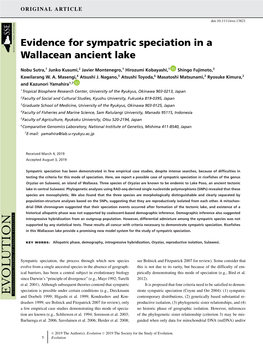 Evidence for Sympatric Speciation in a Wallacean Ancient Lake