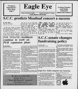 S.C.C. Predicts Meatioaf Concert a Success S.C.C.Senate Changes