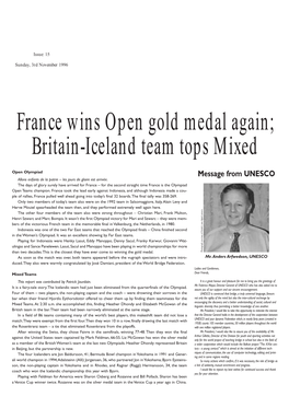 France Wins Open Gold Medal Again; Britain-Iceland Team Tops Mixed