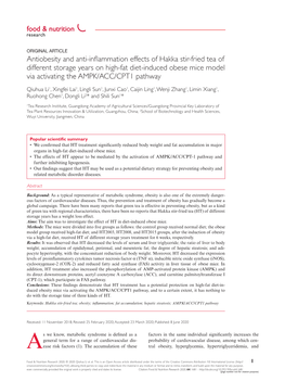 Antiobesity and Anti-Inflammation Effects of Hakka Stir-Fried Tea Of