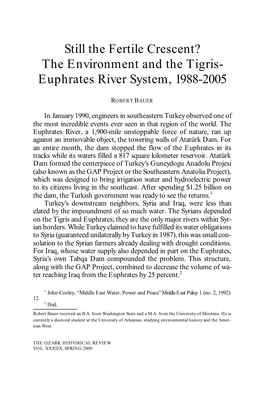 The Environment and the Tigris- Euphrates River System, 1988-2005