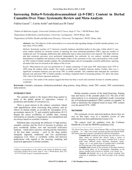 (A-9-THC) Content in Herbal Cannabis Over Time