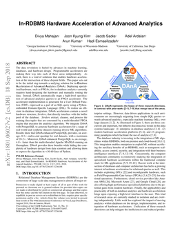 In-RDBMS Hardware Acceleration of Advanced Analytics