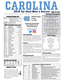 2019 Tar Heel Men's Soccer