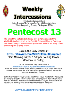 Weekly Intercessions