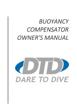 Buoyancy Compensator Owner's Manual